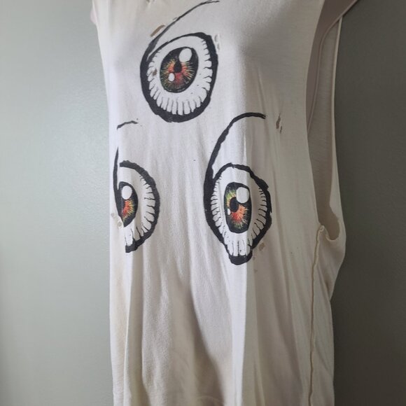 Vintage Rare UNIF Distressed Triple 6 Eye Graphic Muscle Tank - Picture 3 of 8